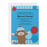Sock Monkey Invitation - Blue