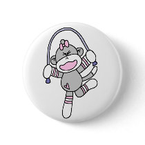 Sock Monkey Jumping Rope buttons