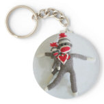 Sock Monkey Love #1 Keychain