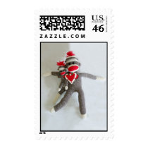Sock Monkey Love #1 Postage Stamp