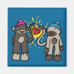 Sock Monkey Love Fridge Magnet