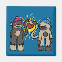 Sock Monkey Love Fridge Magnet