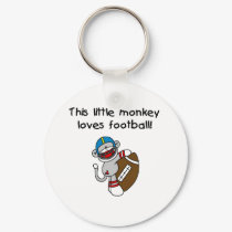 Sock Monkey Loves Football keychains by sport_shop Sock Monkey Loves Football keychains