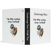 Sock Monkey Loves Football Tshirts and Gifts Vinyl Binder
