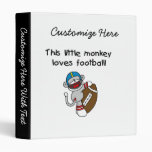 Sock Monkey Loves Football Tshirts and Gifts Vinyl Binder