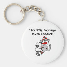 Sock Monkey Loves Soccer Key Chain
