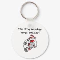 Sock Monkey Loves Soccer keychains