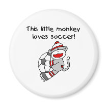 Sock Monkey Loves Soccer magnets by sport_shop Sock Monkey Loves Soccer magnets