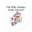 Sock Monkey Loves Soccer stickers