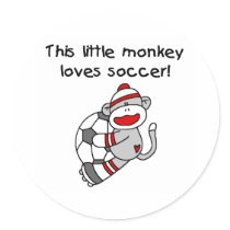 Sock Monkey Loves Soccer stickers by sport_shop Sock Monkey Loves Soccer stickers
