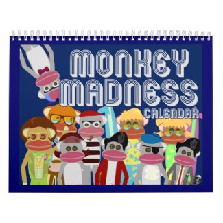 Sock Monkey Madness Wall Calendar