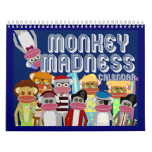 Sock Monkey Madness Wall Calendar