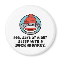 Sock Monkey Fridge Magnets
