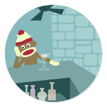 Sock Monkey Martini Bar stickers by sockmonkeys Sock Monkey Martini Bar stickers
