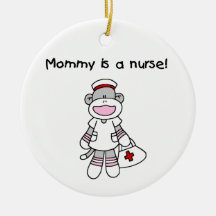 Sock Monkey Mommy Nurse T-shirts and Gifts Christmas Tree Ornaments