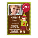 Sock Monkey Monkey Business Birthday Invitation