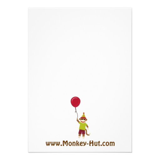 Sock Monkey Monkey Business Birthday Invitation