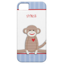 Sock Monkey Monogram iPhone 5 Case