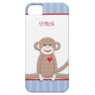 Sock Monkey Monogram iPhone 5 Case