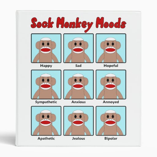 Sock Monkey Moods Binder