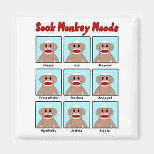 Sock Monkey Moods Magnet