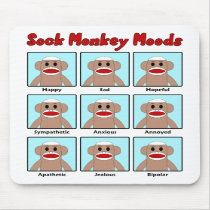 Sock Monkey Moods Mousepad