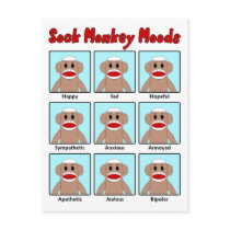 Sock Monkey Moods Postcard