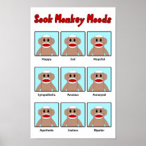 Sock Monkey Moods Poster