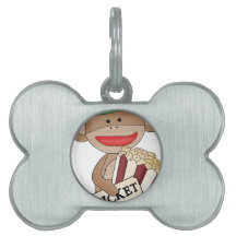 Sock monkey movies pet name tags