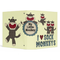 sock monkey notebook binder