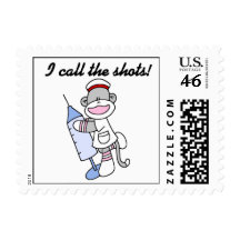 Sock Monkey Nurse I Call the Shots Gifts Postage