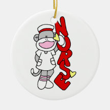 Sock Monkey Nurse T-shirts and Gifts Christmas Ornaments