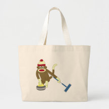 Sock Monkey Olympic Curling Canvas Bag