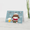 Sock Monkey Papa Greeting Card card