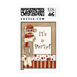 Sock Monkey, Party Invitation Postage