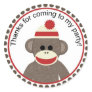 sock monkey party sticker