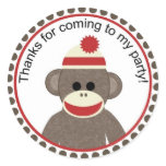 sock monkey party sticker