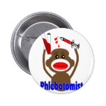 Sock Monkey Phlebotomist Gifts--Adorable Button