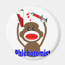 Sock Monkey Phlebotomist Gifts--Adorable Magnets