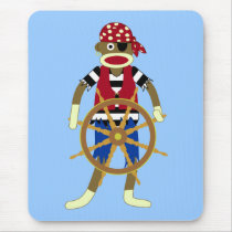 Sock Monkey Pirate Mouse Pad