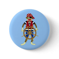 Sock Monkey Pirate Pins