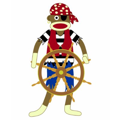 Sock Monkey Pirate Tee Shirts by sockmonkeys
