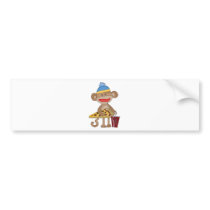 Sock monkey pizza and a soda bumper sticker