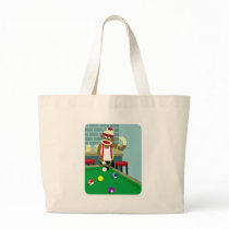 Sock Monkey Pool Billiards Player Tote Bags