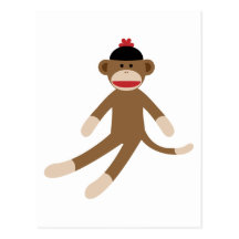 sock monkey postcards
