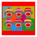Sock Monkey Poster--Popart--6 Monkeys posters by gailg1957 Sock Monkey Poster--Popart--6 Monkeys posters