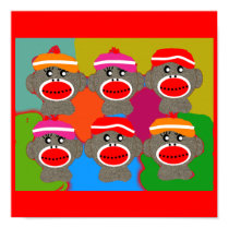 Sock Monkey Poster--Popart--6 Monkeys posters by gailg1957 Sock Monkey Poster--Popart--6 Monkeys posters