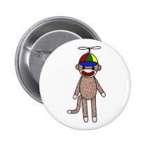 Sock Monkey Propeller Hat buttons