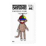 Sock Monkey Propeller Hat postage