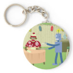 Sock Monkey Robot Waiter keychains